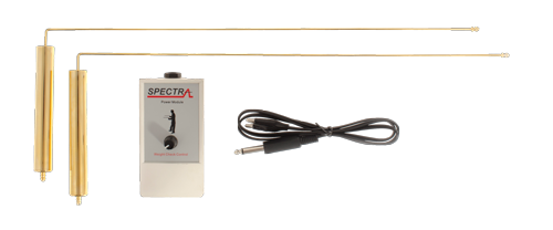 Set gold plated dowsing rods and power module